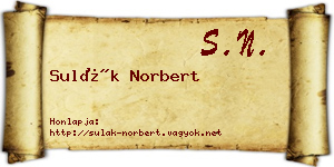 Sulák Norbert névjegykártya