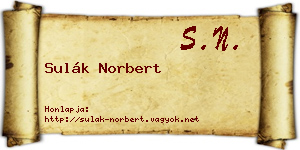 Sulák Norbert névjegykártya