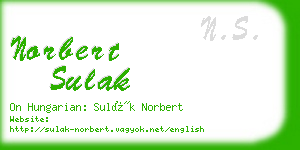norbert sulak business card
